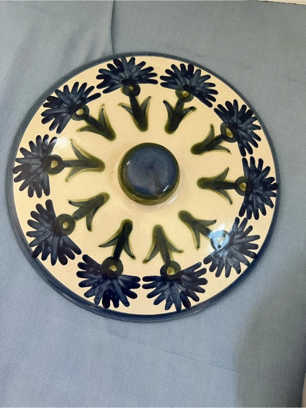 Louisville Stoneware Casserole Dish w/ Lid Blue Cornflower Bachelor Button 11”